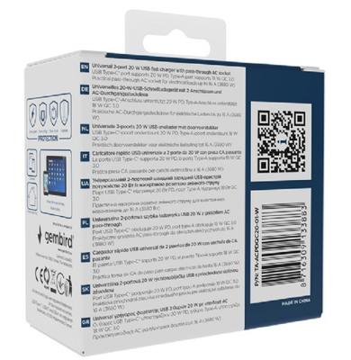 Oplader GEMBIRD TA-ACPDQC20-01-W - thumbnail