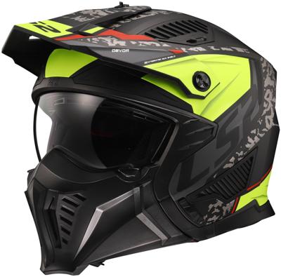 LS2 modulaire helm "of606 drifter devor" helmet of606 drtifer devor l black/neon yel.