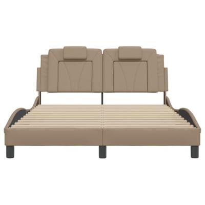 Bedframe met LED-verlichting kunstleer cappuccino 140x190 cm