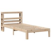Bedframe met hoofdbord massief grenenhout 90x190 cm - thumbnail