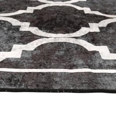 VidaXL Vloerkleed wasbaar anti-slip 120x180 cm zwart en wit VidaXL Vloerkleed wasbaar anti-slip 120x180 cm zwart en wit