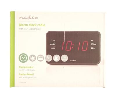 Nedis CLAR002BK Digitale Wekkerradio Led Van 0,9" Fm 20 Voorkeuze-instellingen Sluimeren