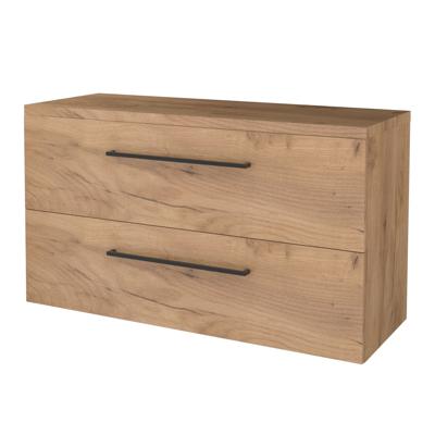 Badmeubelset BWS Salt 120x46cm Met Grepen 2 Lades Met Afdekplaat Whisky Oak