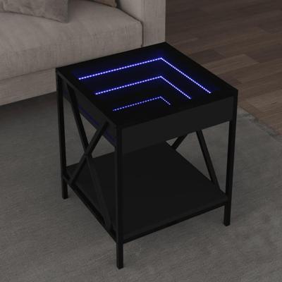 Salontafel met Infinity LED 40x40x49 cm zwart Salontafel met Infinity LED 40x40x49 cm zwart
