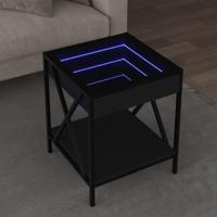 Salontafel met Infinity LED 40x40x49 cm zwart - thumbnail