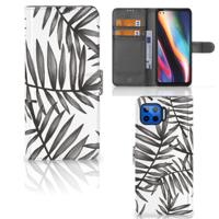 Motorola Moto G 5G Plus Hoesje Leaves Grey - thumbnail