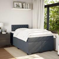 Boxspring met matras fluweel donkergrijs 140x190 cm - thumbnail