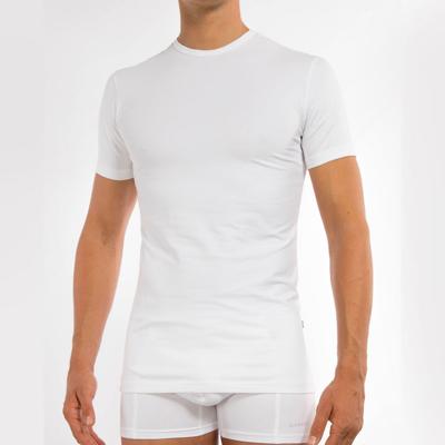 Claesens T-shirt O-hals stretch 2-pack wit