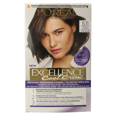 Excellence Cool creme 5.11 ultra as lichtbruin 1 Sachets Excellence Cool creme 5.11 ultra as lichtbruin 1 Sachets