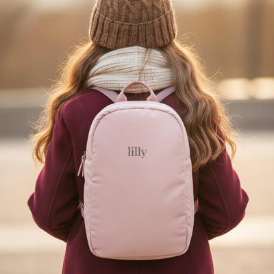 Gepersonaliseerde kinderrugzak - geborduurd - Roze - Puffy stijl Gepersonaliseerde kinderrugzak - geborduurd - Roze - Puffy stijl