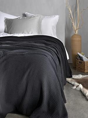 Heckett & Lane Heckett & Lane Wafel Plaid 180x260 Midnight Black