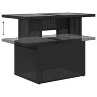 6-delige Loungeset met kussens poly rattan zwart - thumbnail