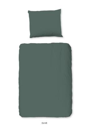 Good Morning Peuter dekbedovertrek "uni dessin" - Groen - (120x150 cm) - Katoen