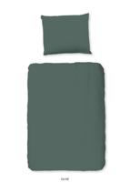 Good Morning Peuter dekbedovertrek "uni dessin" - Groen - (120x150 cm) - Katoen - thumbnail