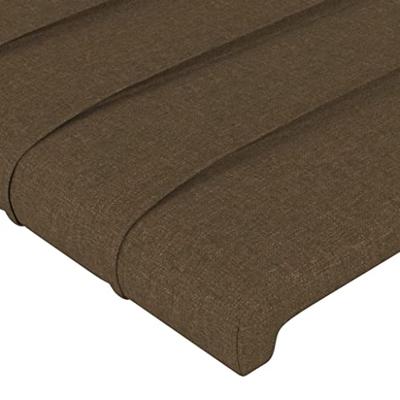 Hoofdbord met randen 183x16x78/88 cm stof donkerbruin