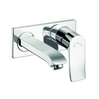 Hansgrohe Metris ééngreeps wastafelmengkraan afbouwdeel LowFlow met voorsprong 165 mm en PushOpen afvoerplug, chroom - thumbnail