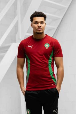 Marokko Pre-Match T-Shirt Senior 2025/2026 - Maat S - Kleur: RoodGroen | Soccerfanshop Marokko Pre-Match T-Shirt Senior 2025/2026 - Maat S - Kleur: RoodGroen | Soccerfanshop