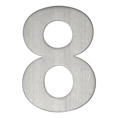 Huiscijfer 8 rvs mat 120 mm