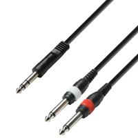 Adam Hall 3 Star YVPP 0600 verloopkabel 1x stereo jack naar 2x mono jack 6m - thumbnail