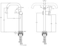 Ben Navan industriële verhoogde wastafelkraan mat zwart - thumbnail