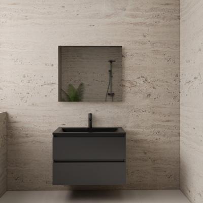 Badmeubel Boss & Wessing Paris 80 cm Mat Zwart Wastafel Compleet Hoogglans Antraciet Boss & Wessing