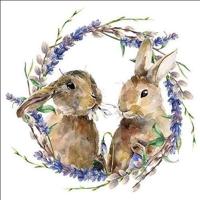 Ambiente rabbit wreath papieren servetten - thumbnail