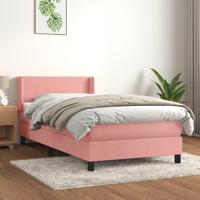 Boxspring met matras fluweel roze 80x200 cm - thumbnail