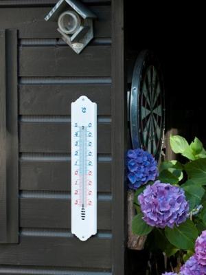 Nature muurthermometer wit