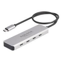 Delock 64231 USB-C (USB 3.2 Gen 2) multiport hub Grijs - thumbnail