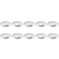 Witte Aluminium Inbouwspot 10-pack - Waterdicht IP65 - Ø82mm - GU10 - thumbnail