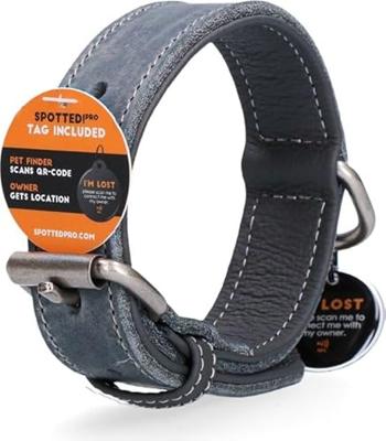 Spotted! Pro Leren Halsband Grijs 3 x 60 cm
