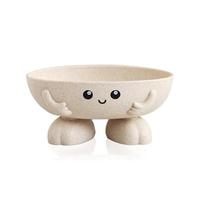 2 stuks cartoon zeep doos met tarwe stro (beige)