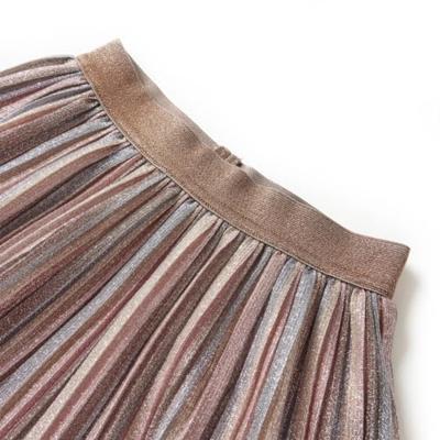 Kinderrokje geplooid met glitters 104 bruin en roze Kinderrokje geplooid met glitters 104 bruin en roze
