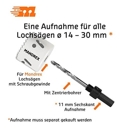 Gatzaag 114mm M42 45mm diep Mandrex Bi-metaal SpeedXcut zonder Adapter