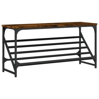 VidaXL Schoenenrek 90x30x45 cm bewerkt hout gerookt eikenkleurig VidaXL Schoenenrek 90x30x45 cm bewerkt hout gerookt eikenkleurig