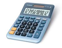 Casio MS-120EM Bureaurekenmachine Blauw Aantal displayposities: 12 werkt op zonne-energie (l x b) 101 mm x 149 mm - thumbnail