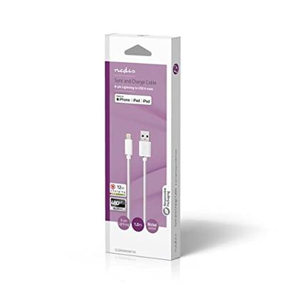 Nedis Lightning Kabel | Apple Lightning 8- Pins naar USB-A Male | 1 m | Wit | 1 stuks - CCGB39300WT10 CCGB39300WT10