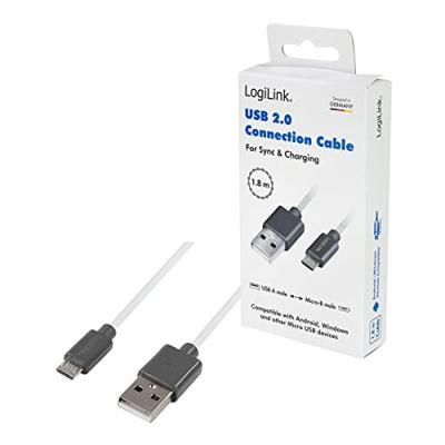 LogiLink USB-kabel USB 2.0 USB-A stekker, USB-micro-B stekker 1.80 m Zwart CU0063 LogiLink USB-kabel USB 2.0 USB-A stekker, USB-micro-B stekker 1.80 m Zwart CU0063
