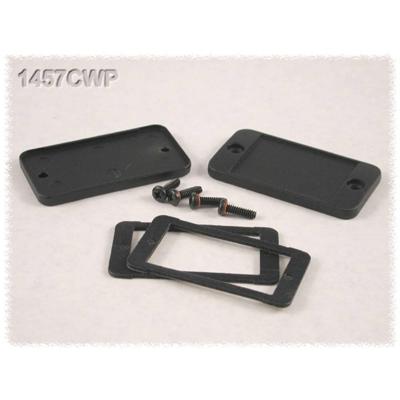 Hammond Electronics 1457CWP 1457CWP Eindplaat Zonder flens (l x b x h) 5 x 59 x 31 mm Aluminium Zwart 2 stuk(s)