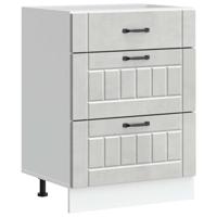 Keuken onderkast Lucca bewerkt hout betongrijs - thumbnail