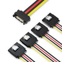 deleyCON 0,15m S-ATA Voedingsadapter Y-Adapter - 1x SATA-Bus naar 4x SATA-Stekker - Interne HDD SSD SATA Voedingskabel - Voorziet tot 4 Apparaten van Stroom - Y SATA-Voedingskabel - thumbnail