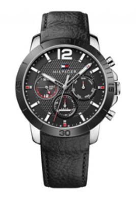 Horlogeband Tommy Hilfiger TH.301.1.34.2082 Leder Zwart Horlogeband Tommy Hilfiger TH.301.1.34.2082 Leder Zwart