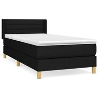Boxspring met matras stof zwart 90x200 cm - thumbnail