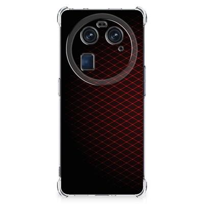 OPPO Find X6 Doorzichtige Silicone Hoesje Geruit Rood OPPO Find X6 Doorzichtige Silicone Hoesje Geruit Rood