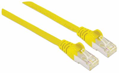 Intellinet 740838 RJ45 Netwerkkabel, patchkabel CAT 6A S/FTP 2.00 m Geel Folie afscherming, Afscherming gevlochten, Afgeschermd, Halogeenvrij 1 stuk(s)
