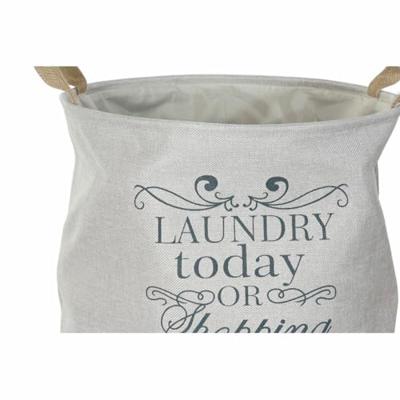 Mand DKD Home Decor Beige Grijs Lichtbruin 39 x 39 x 41 cm Polyester (3 Stuks) (3 Onderdelen)