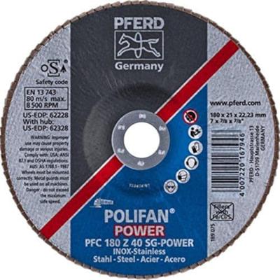 PFERD TOOLS 67784185 Z Sg Power Steelox Lamellenschijf Diameter 180 mm Boordiameter 22.23 mm 10 stuk(s)