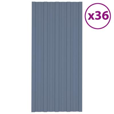 Dakpanelen 36 st 100x45 cm gegalvaniseerd staal grijs - thumbnail