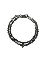 Northskull Atticus lavastone skull bracelet - Black - thumbnail