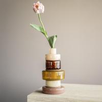 By-Boo Vaas 'Golas' Mondgeblazen glas, kleur Bruin - thumbnail